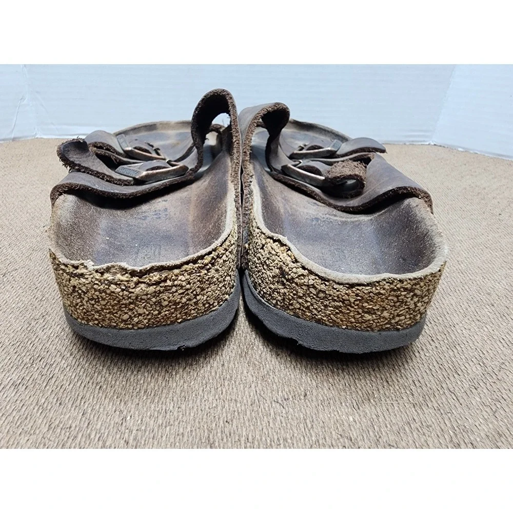 Birkenstock Two Strap Arizona Sandals Brown Leather Women 10 Men 8